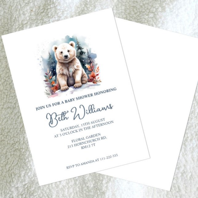 Einladung der Polar Bear Baby Dusche (Von Creator hochgeladen)