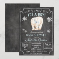 Einladung der Polar Bear Boy Baby Dusche