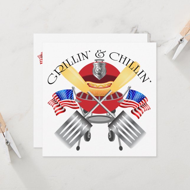 Einladung der Polizei von Grillin und Chillin (Vorderseite/Rückseite Beispiel)