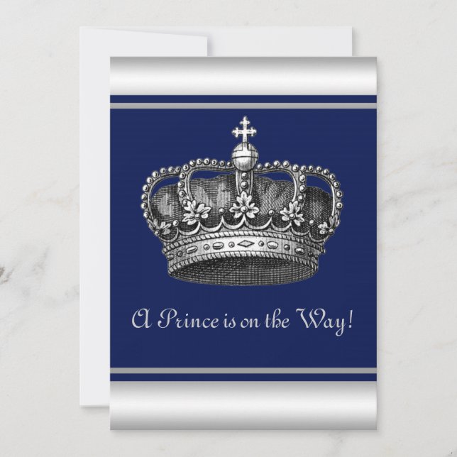 Einladung der Prince Crown Babydusche (Vorderseite)
