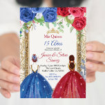 Einladung der Princess Navy und Burgund Quinceaner<br><div class="desc">Princess Navy und Burgund Quinceanera Einladung Mis Quince Anos,  15.</div>