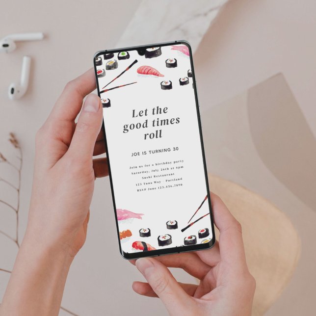 Einladung der Printable Sushi Birthday Party (Von Creator hochgeladen)