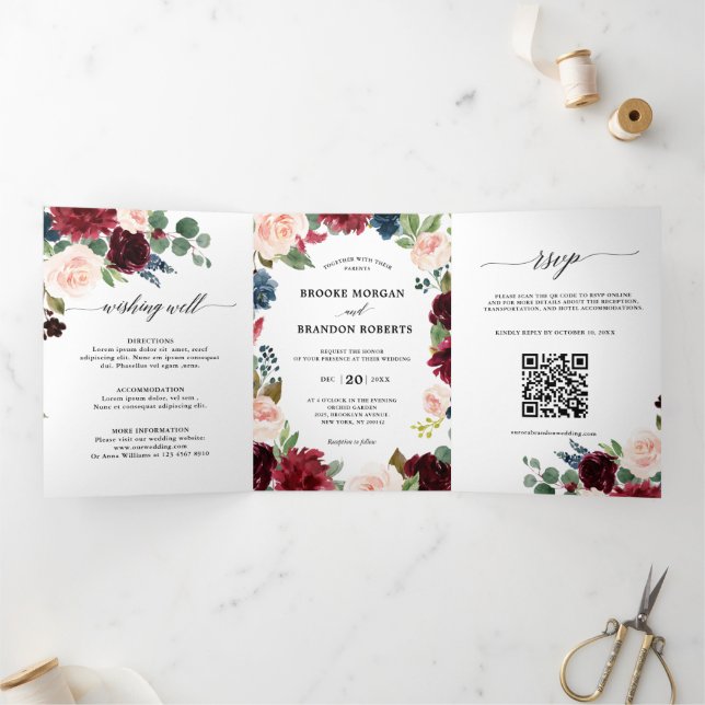 Einladung der Red Navy zur Hochzeit in Burgund (Innenseite)