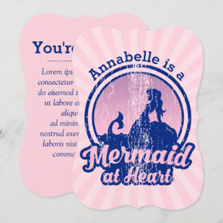 Einladung der Retro Mermaid-Flachkarte