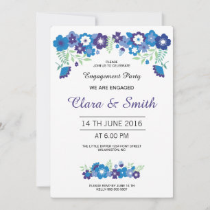 Einladung der "Romantic Floral Engagement Party"