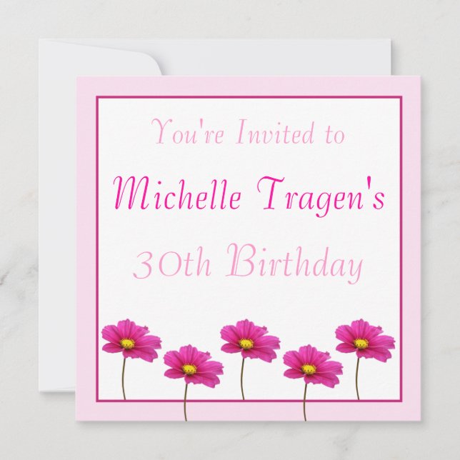 Einladung der rosa Flora (Vorderseite)