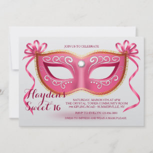 Einladung der rosa Maske