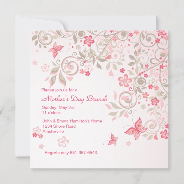 Einladung der Schmetterlings-Wiesen-Mutter Tages (Vorderseite)