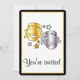 Einladung der Schule mit Drama-Masken