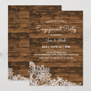 Einladung der "Stall Wood and Lace Engagement Part