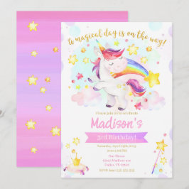 Einladung der Unicorn Magical Birthday Party