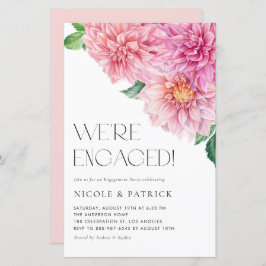 Einladung der Watercolor Pink Dahlia Engagement Pa