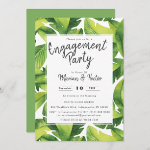 Einladung der Watercolor Tropical Engagement Party