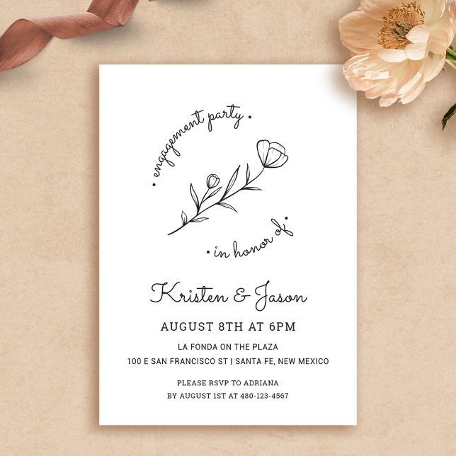 Einladung der Wildblume (Wildflower Engagement Party Invitation by Fiesta Valley Print)