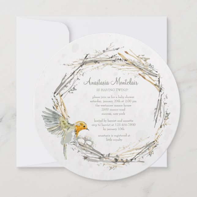 Einladung der Zwillingsschwester-Dusche (Vorderseite)