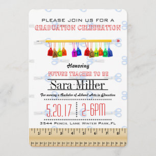 Einladung des Abschluss des Bleistift-Lehrers