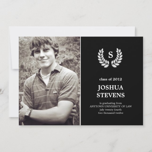 Einladung des Abschlusses des Law Wreath Law Foto (Vorderseite)