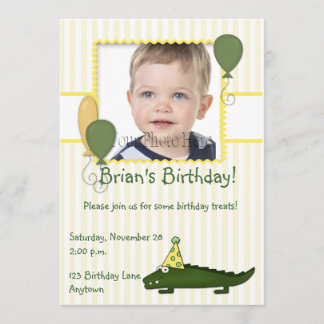 Einladung des Alligator Child's Birthday Foto