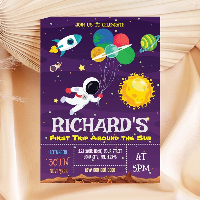 Einladung des Astronauten zum ersten Geburtstag (Von Creator hochgeladen)
