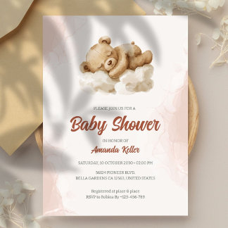 Einladung des Baby Bear Neutral Baby Dusche