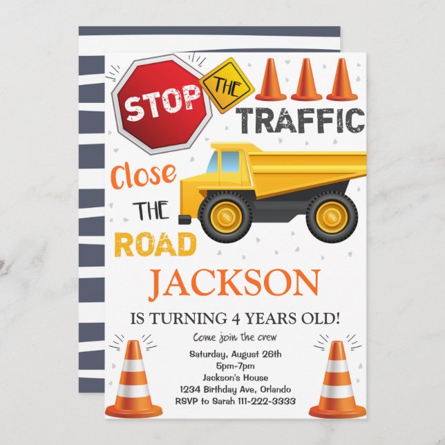 Einladung des Baustumpffahrzeugs (Vorne/Hinten)