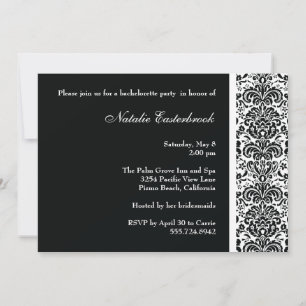 Einladung des Black Damask Junggeselinnen-Abschied