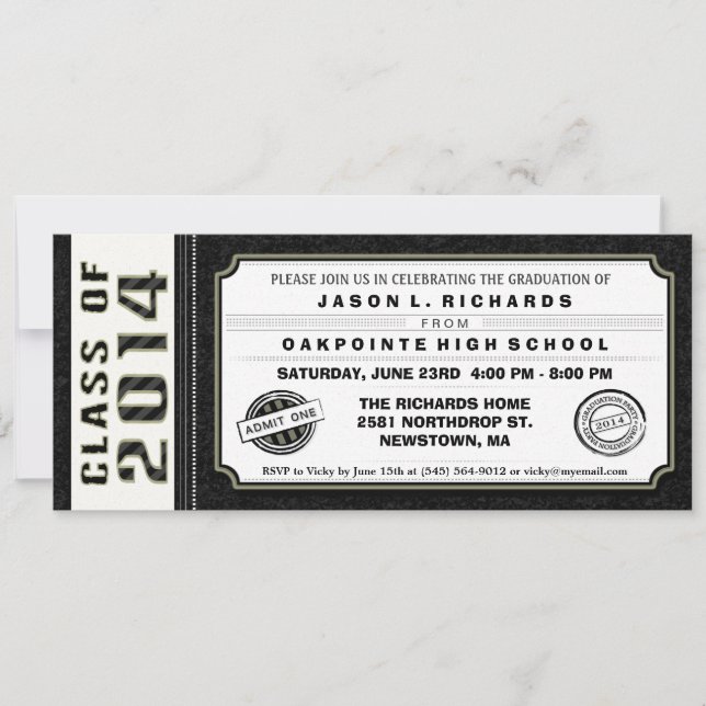 Einladung des Black & White Ticket Abschlusses (Vorderseite)