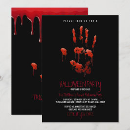 Einladung des Bloody-Handprint-Halloween-Party