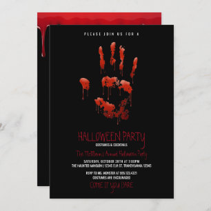 Einladung des Bloody-Handprint-Halloween-Party