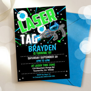 Einladung des Blue Laser Tag Party