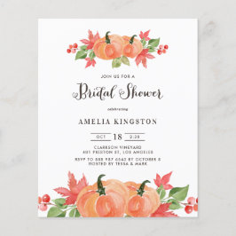 Einladung des Brautparty Wasserfarbe Pumpkin Fall