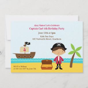 Einladung des Captain der Pirate Birthday Party