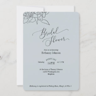 Einladung des Duschkabinetts von Dusty Blue Bridal