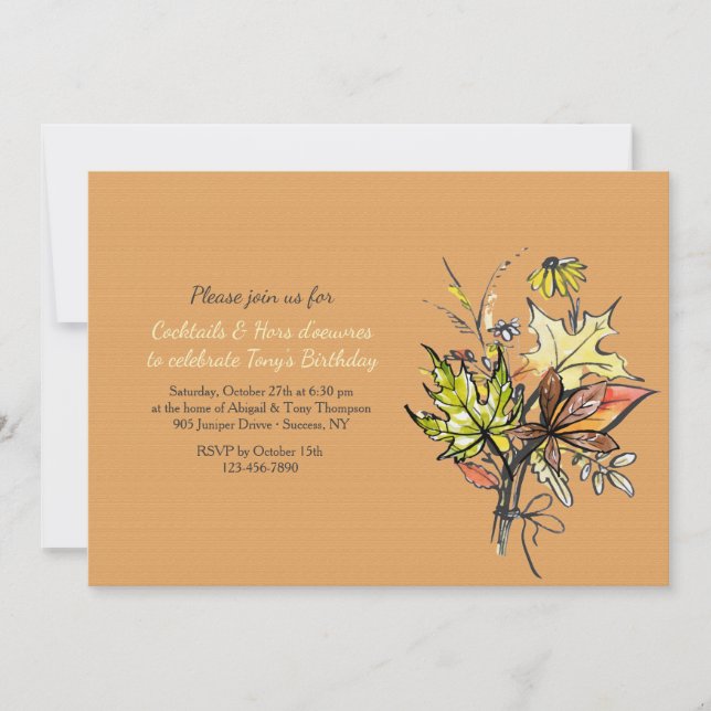 Einladung des Fall-Blumenstrauß-zwei (Vorderseite)