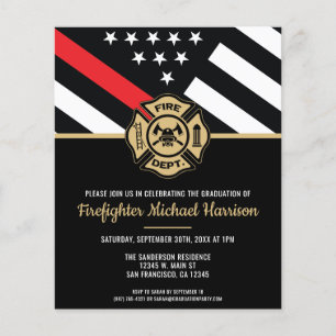 Einladung des Feuerwehrführers Abschluss Red Line Flyer