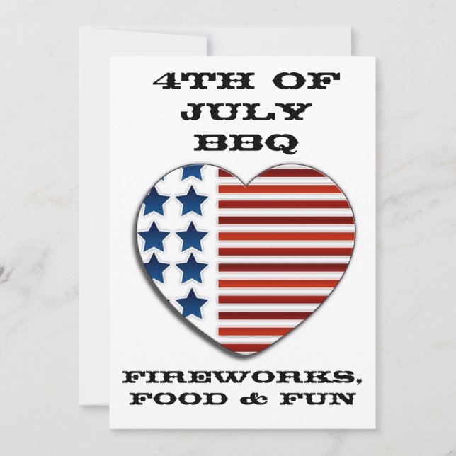 Einladung des Flaggeherzens am 4. Juli (Vorderseite)