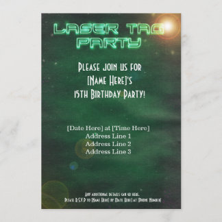 Einladung des grünen Laser-Tags
