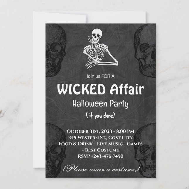 Einladung des Halloween-Party "Wicked Affair" (Vorderseite)