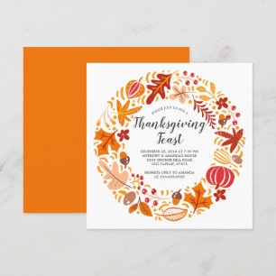 Einladung des Herbstleaf Wreath Erntedanks