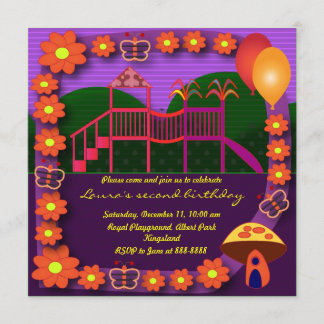 Einladung des Kindergeburtstags:037: Spielplatz Zw