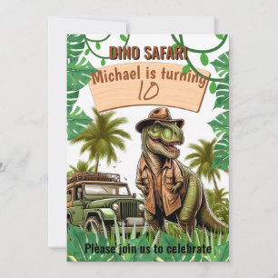 Einladung des Kindergeburtstags: Dino Safari, QR-C