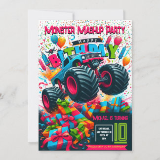 Einladung des Kindergeburtstags: Monster-Mashup-Pa