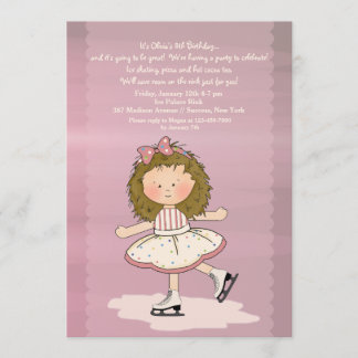 Einladung des kleinen Girl Ice Skaters