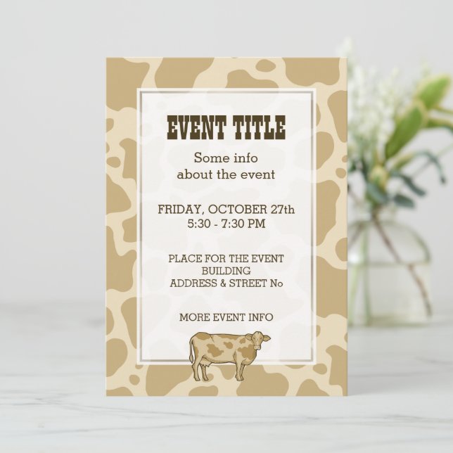 Einladung des Kuhprofils (Stehend Vorderseite)