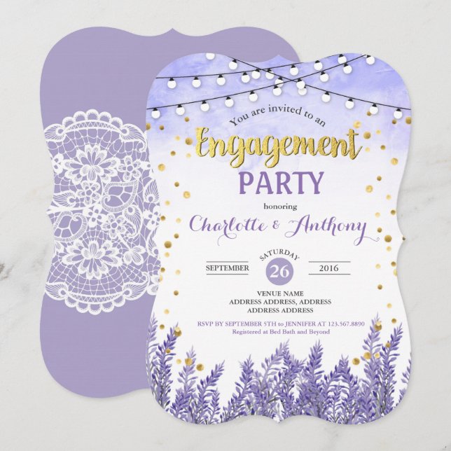 Einladung des Lavendels zur Einbindung in lila Gol (Vorne/Hinten)