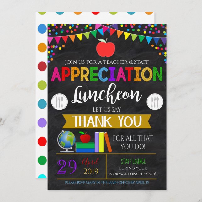 Einladung des Lehreranerkennungspersonals (Vorne/Hinten)