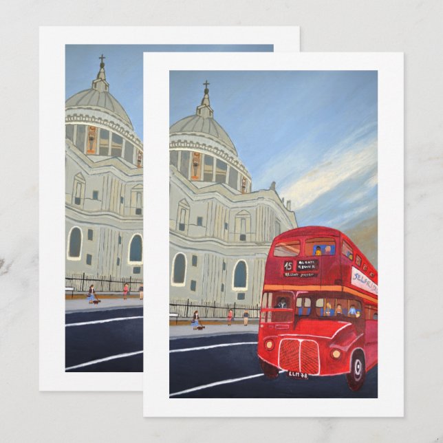 Einladung des Londoner Busses (Vorne/Hinten)