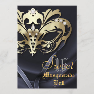 Einladung des Maskerade-Schwarzes Jeweled