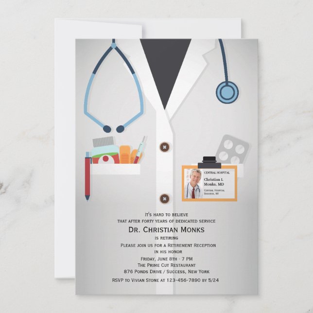 Einladung des medizinischen Fotos zur Ruhestandsze (Vorderseite)