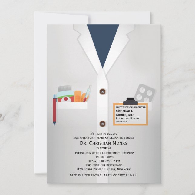 Einladung des medizinischen Personals zum Ruhestan (Vorderseite)